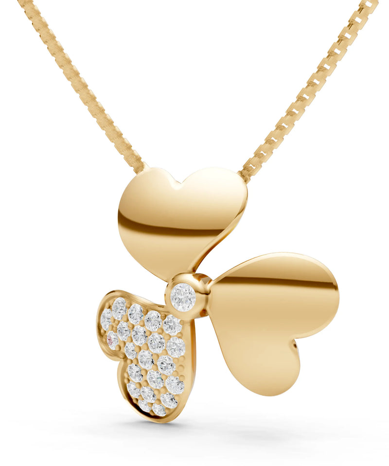 Heart Shape Three-leaf Clover Pendant