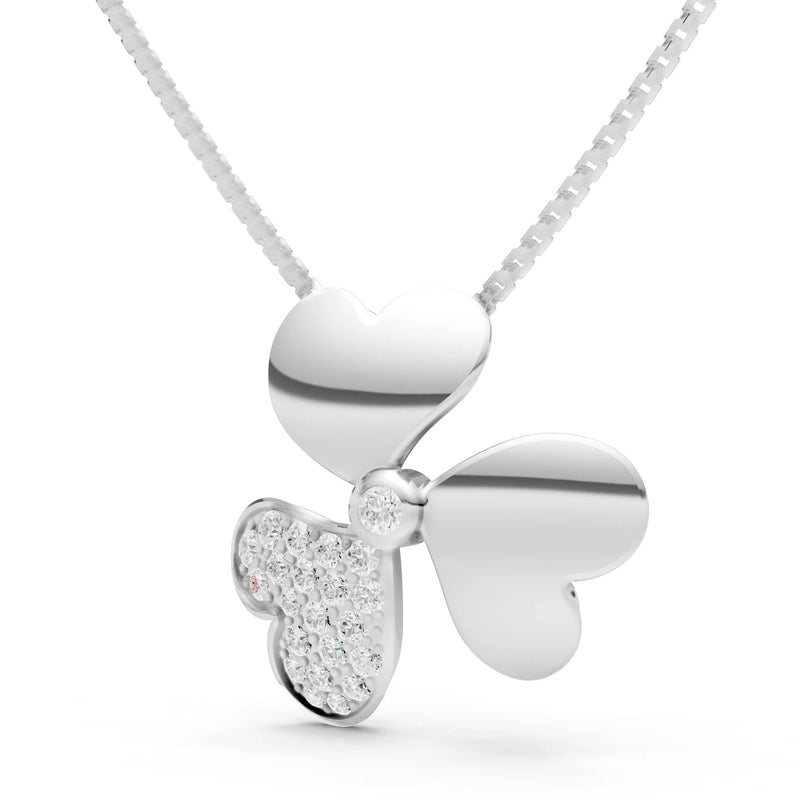 Heart Shape Three-leaf Clover Pendant