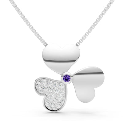 Heart Shape Three-leaf Clover Pendant