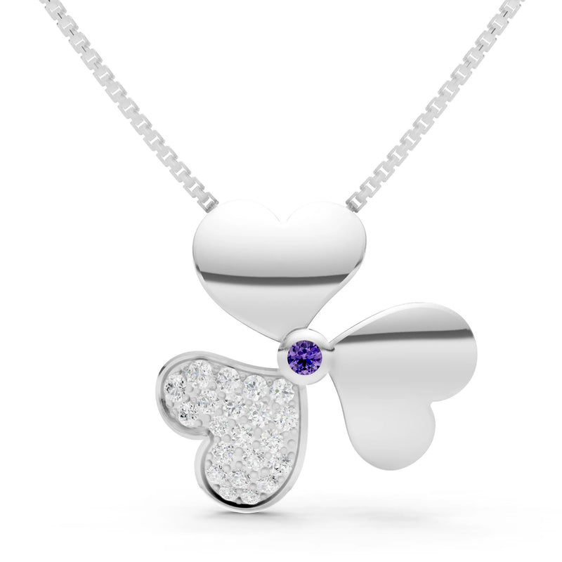 Heart Shape Three-leaf Clover Pendant
