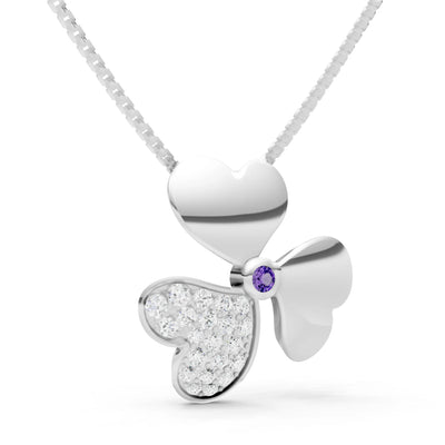 Heart Shape Three-leaf Clover Pendant