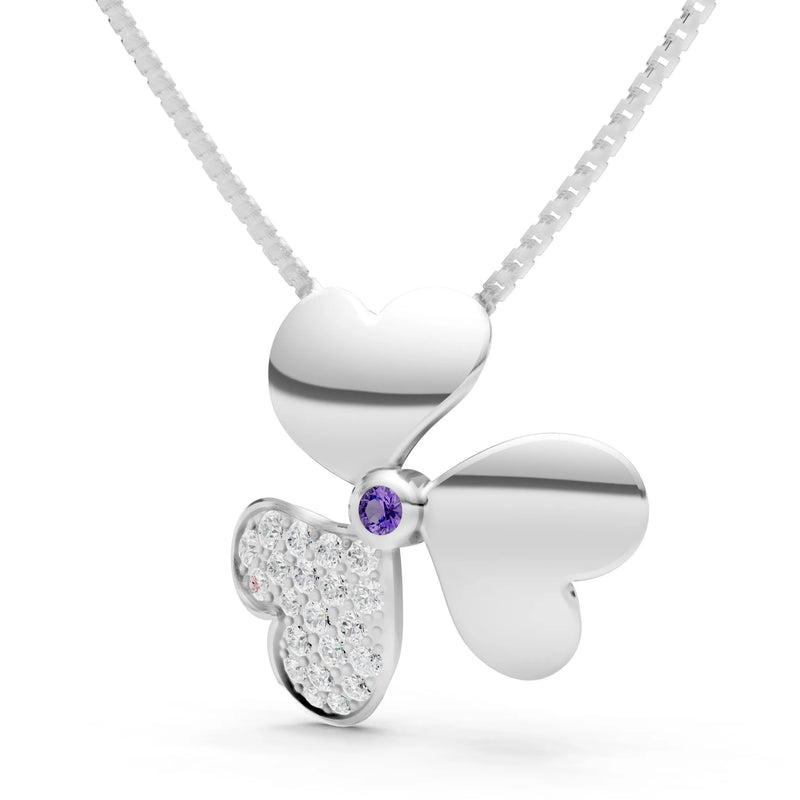 Heart Shape Three-leaf Clover Pendant