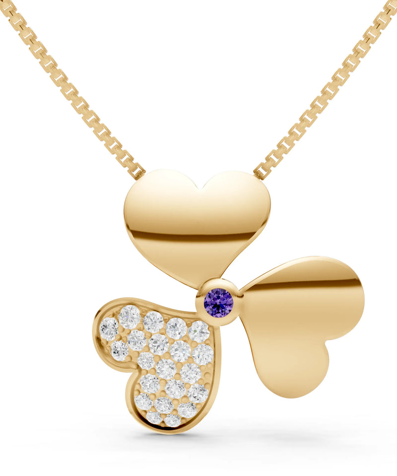 Heart Shape Three-leaf Clover Pendant