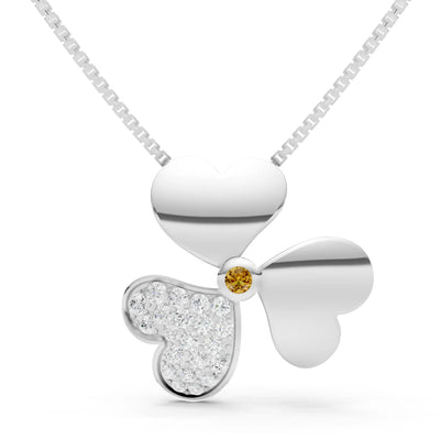 Heart Shape Three-leaf Clover Pendant