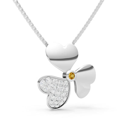 Heart Shape Three-leaf Clover Pendant