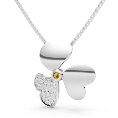 Heart Shape Three-leaf Clover Pendant