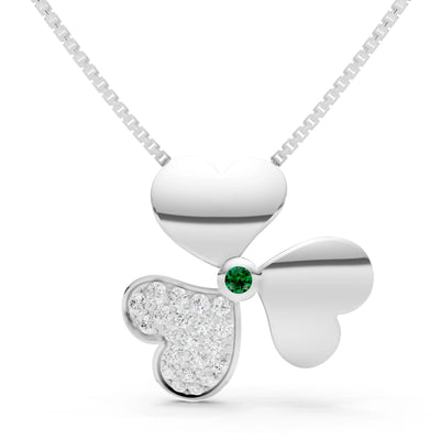 Heart Shape Three-leaf Clover Pendant