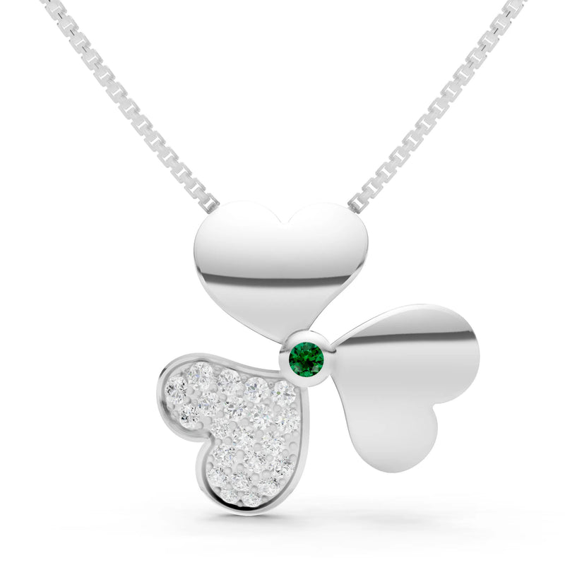 Heart Shape Three-leaf Clover Pendant