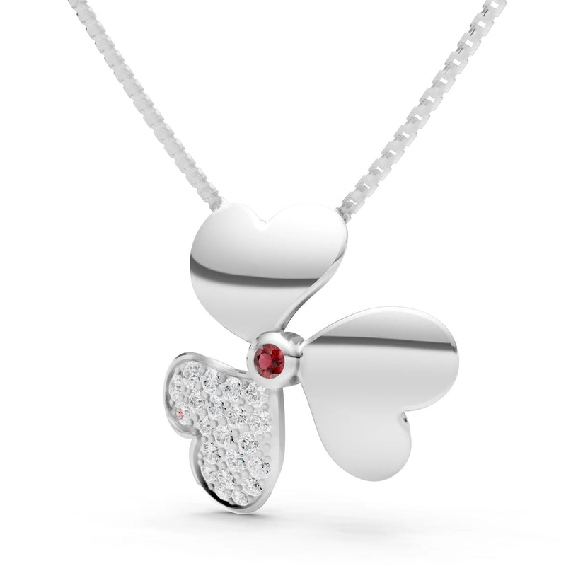 Heart Shape Three-leaf Clover Pendant
