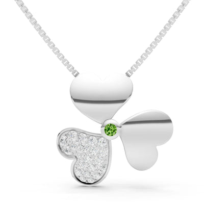 Heart Shape Three-leaf Clover Pendant