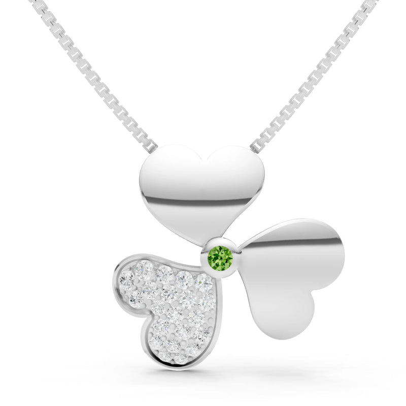Heart Shape Three-leaf Clover Pendant