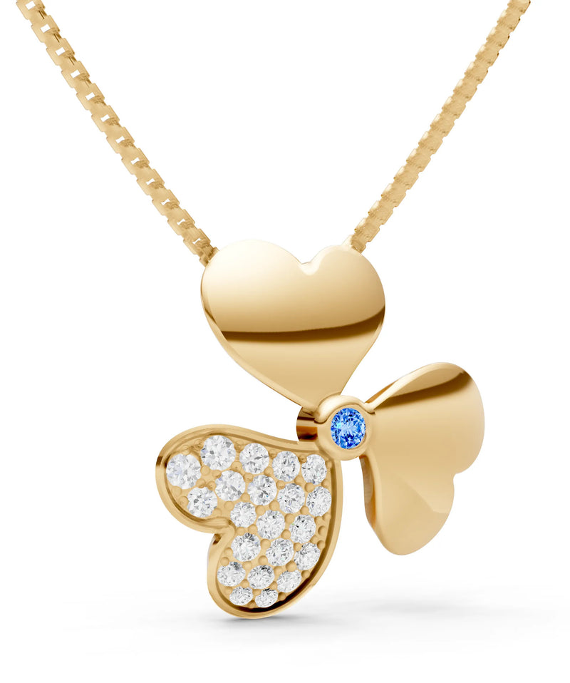 Heart Shape Three-leaf Clover Pendant