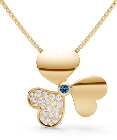 Heart Shape Three-leaf Clover Pendant