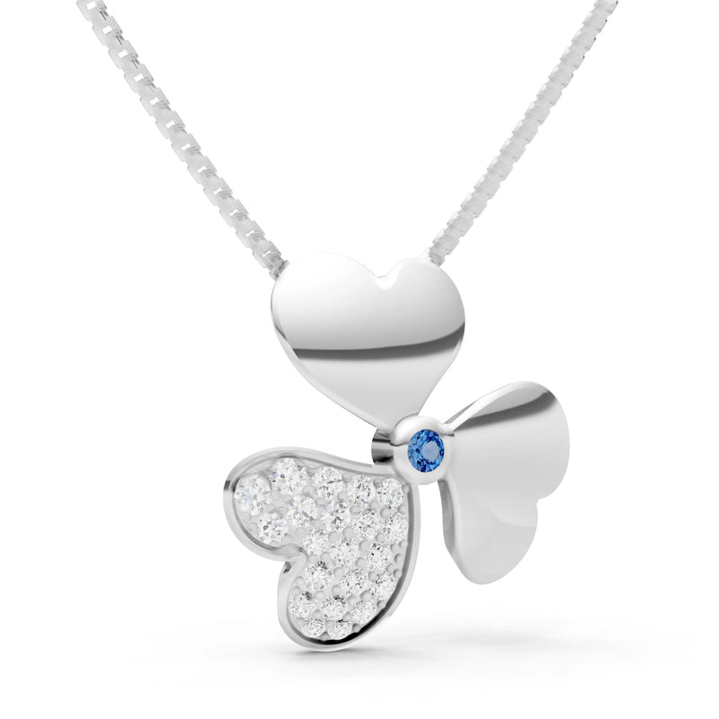 Heart Shape Three-leaf Clover Pendant