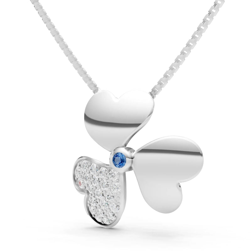 Heart Shape Three-leaf Clover Pendant