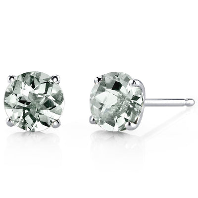 14K Gold Round Solitaire Stud Earrings