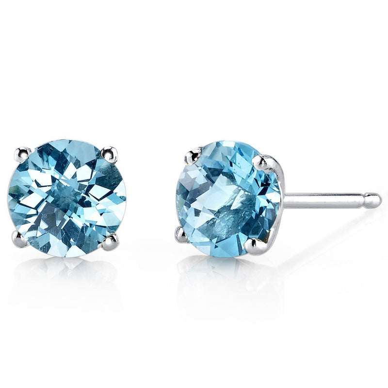 14K Gold Round Solitaire Stud Earrings