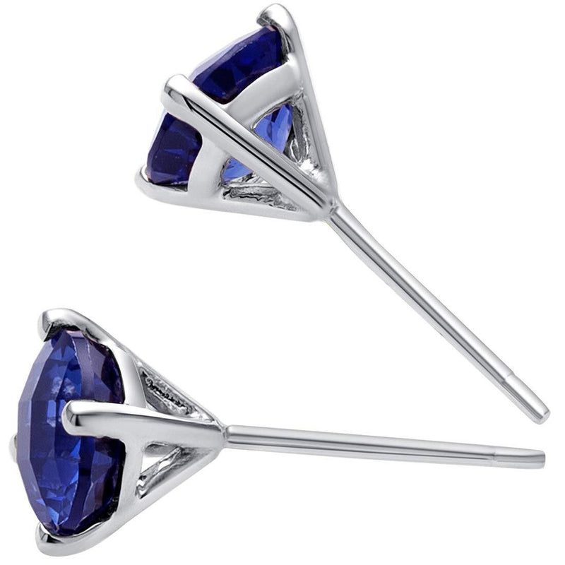 14K Gold Round Solitaire Stud Earrings