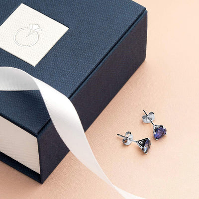 14K Gold Round Solitaire Stud Earrings
