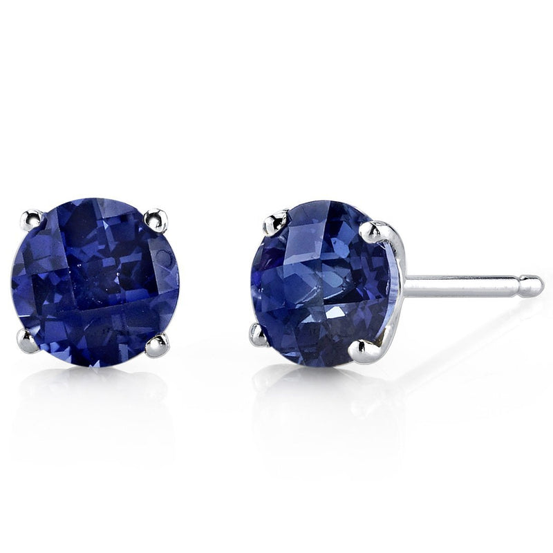 14K Gold Round Solitaire Stud Earrings