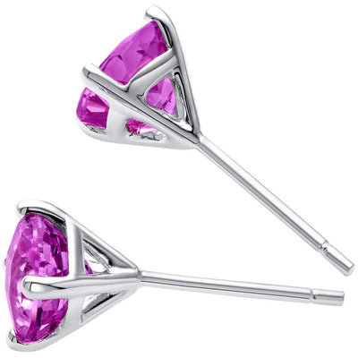 14K Gold Round Solitaire Stud Earrings