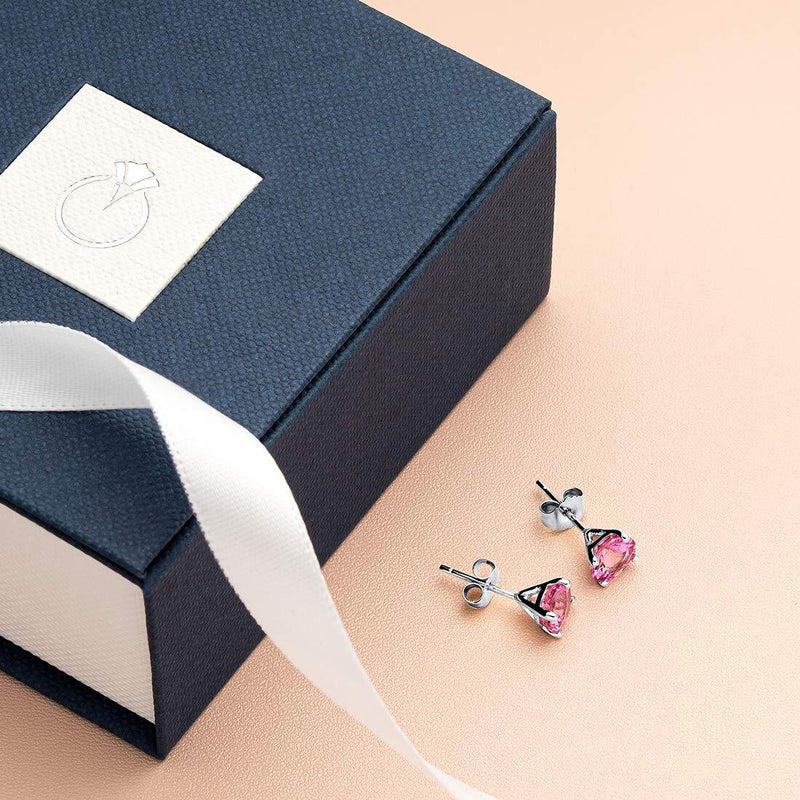 14K Gold Round Solitaire Stud Earrings