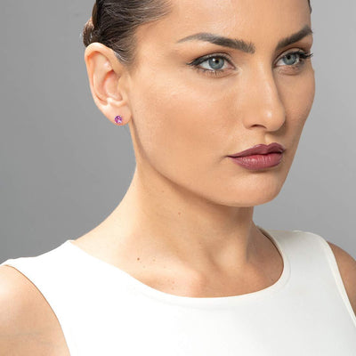 14K Gold Round Solitaire Stud Earrings