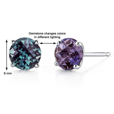 14K Gold Round Solitaire Stud Earrings