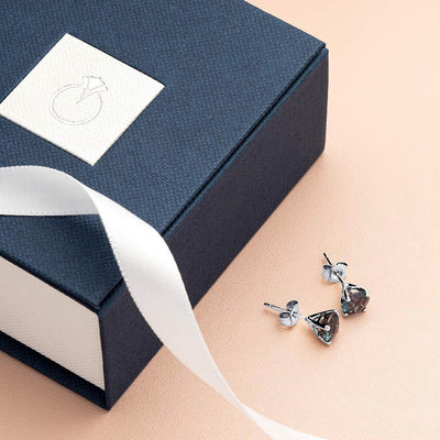 14K Gold Round Solitaire Stud Earrings