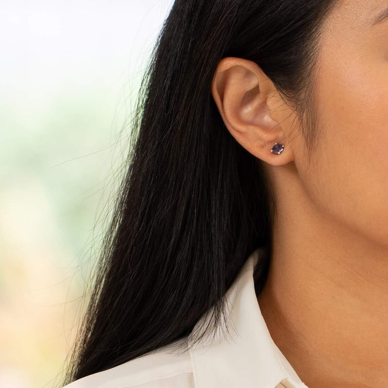 14K Gold Round Solitaire Stud Earrings