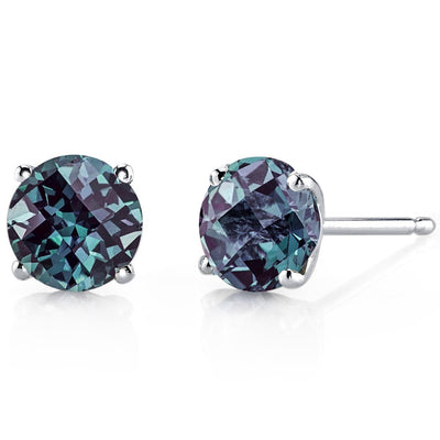 14K Gold Round Solitaire Stud Earrings