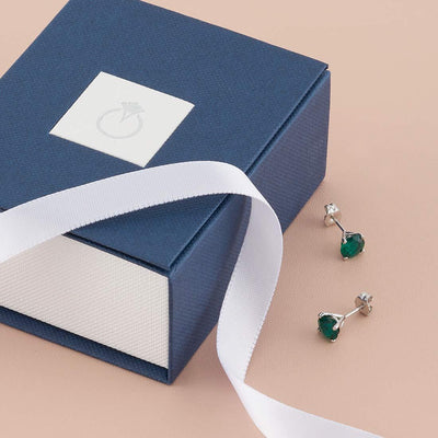14K Gold Round Solitaire Stud Earrings