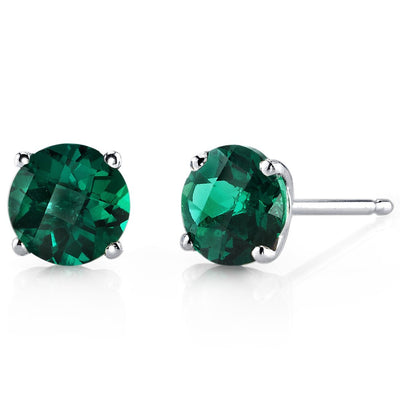 14K Gold Round Solitaire Stud Earrings