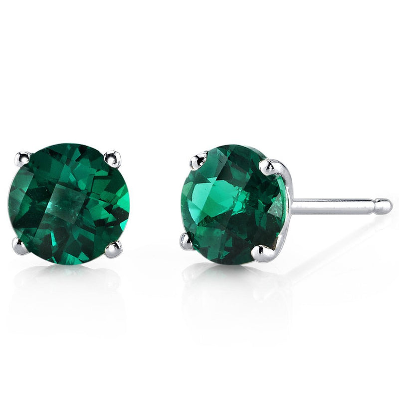 14K Gold Round Solitaire Stud Earrings