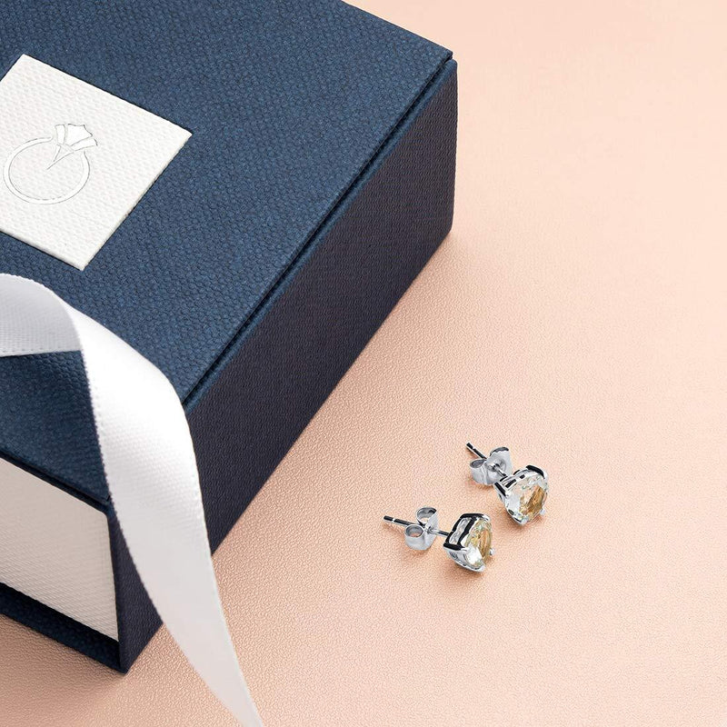 Birthstone Heart Stud Earrings