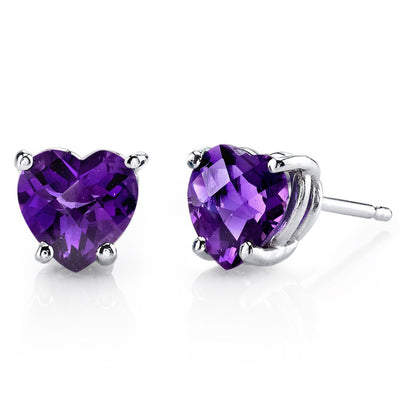 Birthstone Heart Stud Earrings