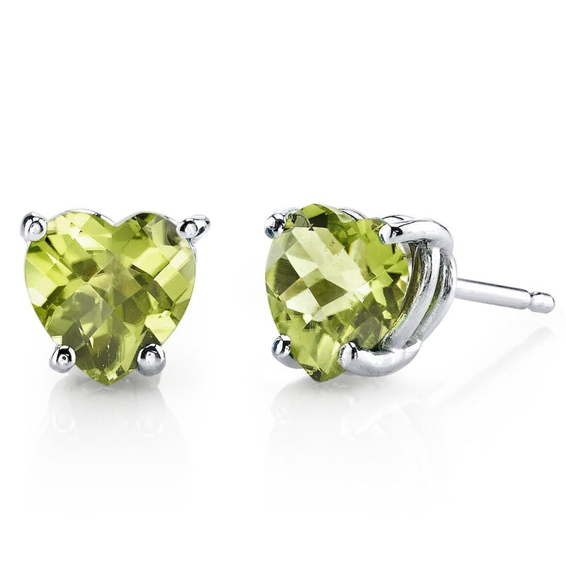 Birthstone Heart Stud Earrings