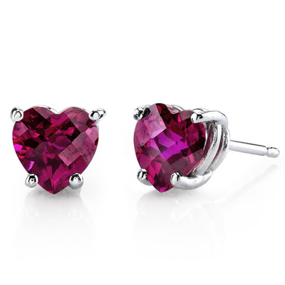 Birthstone Heart Stud Earrings