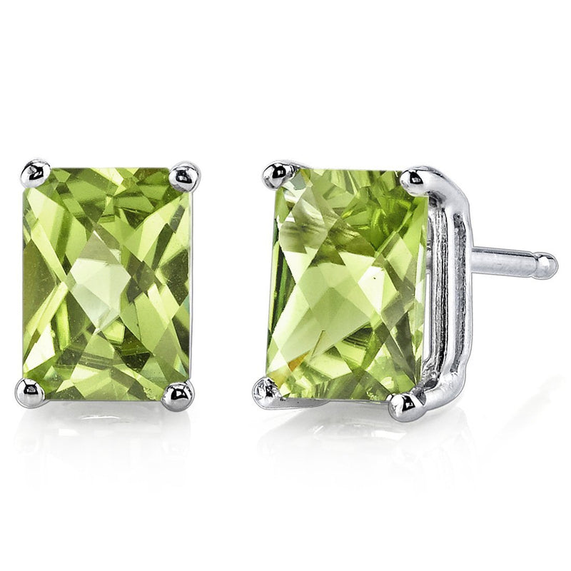 Birthstone Stud Solitaire Radiant Cut 14K Gold Earrings