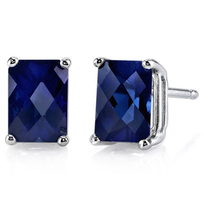 Birthstone Stud Solitaire Radiant Cut 14K Gold Earrings