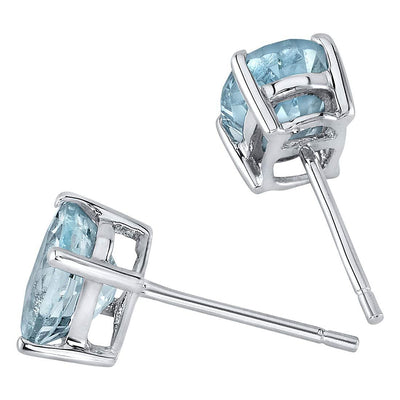 Birthstone Oval Solitaire Stud 14K Gold Earrings