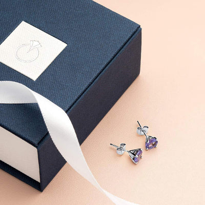 14K Gold Round Solitaire Stud Earrings