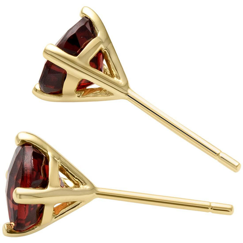 14K Gold Round Solitaire Stud Earrings