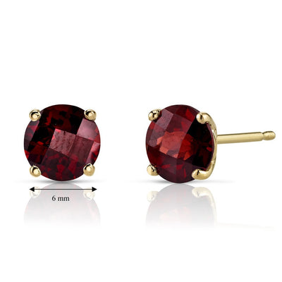 14K Gold Round Solitaire Stud Earrings