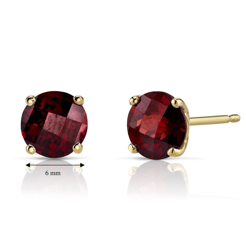 14K Gold Round Solitaire Stud Earrings
