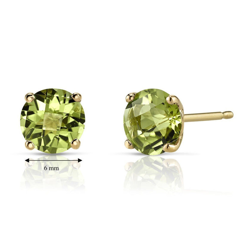 14K Gold Round Solitaire Stud Earrings