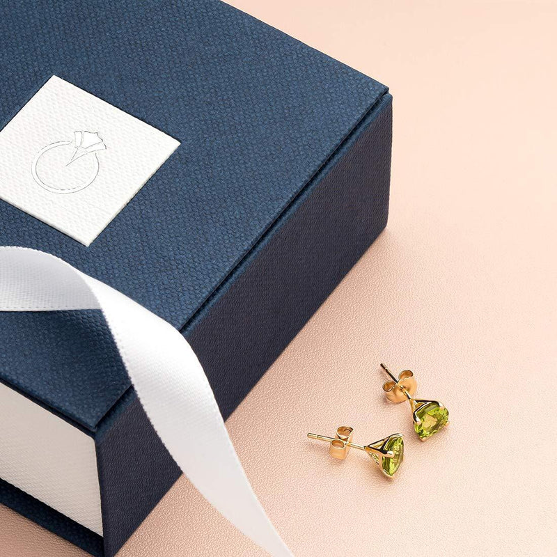 14K Gold Round Solitaire Stud Earrings