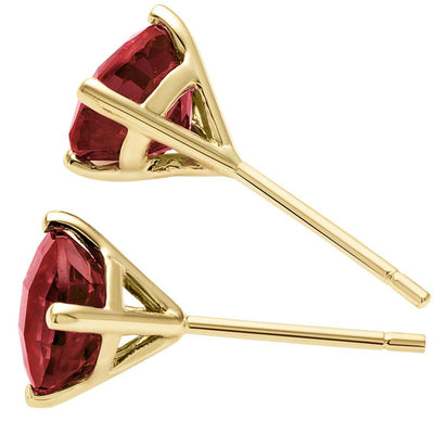 14K Gold Round Solitaire Stud Earrings