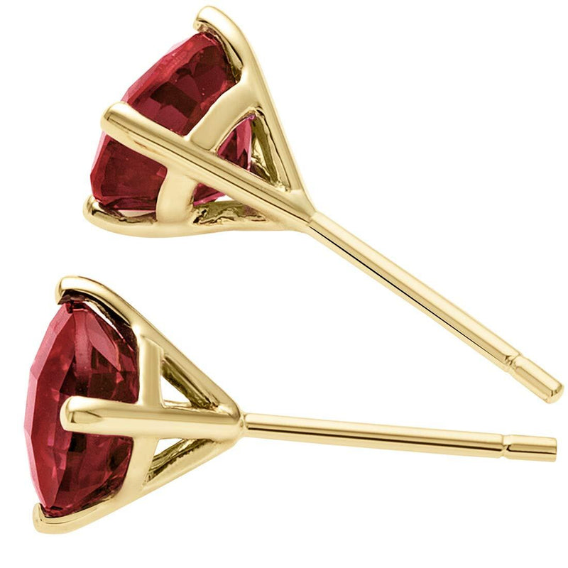 14K Gold Round Solitaire Stud Earrings