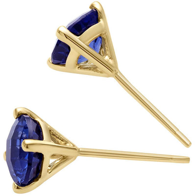 14K Gold Round Solitaire Stud Earrings